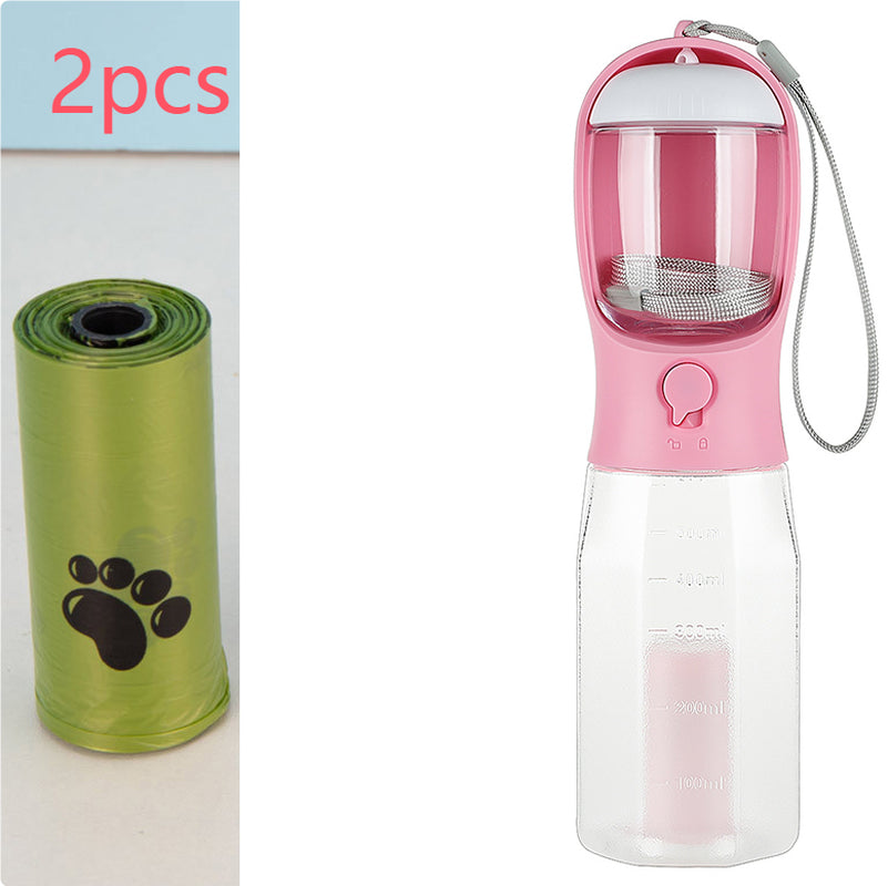 Portable Cat Dog Water Bottle Food Feeder Drinker Poop Dispenser 3 in 1 Leak-Proof Multifunctional Dog Water Bottle Pet Products