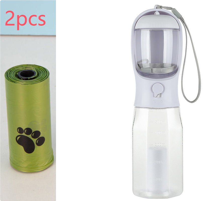 Portable Cat Dog Water Bottle Food Feeder Drinker Poop Dispenser 3 in 1 Leak-Proof Multifunctional Dog Water Bottle Pet Products